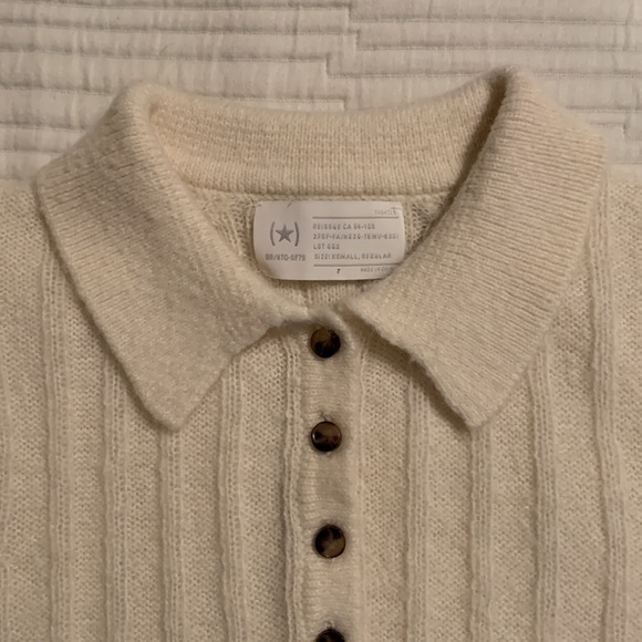 RE ISSUE Women’s Wool and Alpaca Long Sleeve Quiet Luxury Sweater SZ XS Cream - Picture 7 of 13